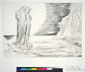 Der Kreis der Verräter: Dantes Fuß trifft Bocca degli Abbate, Inferno, Gesang XXXII, Illustration zur 